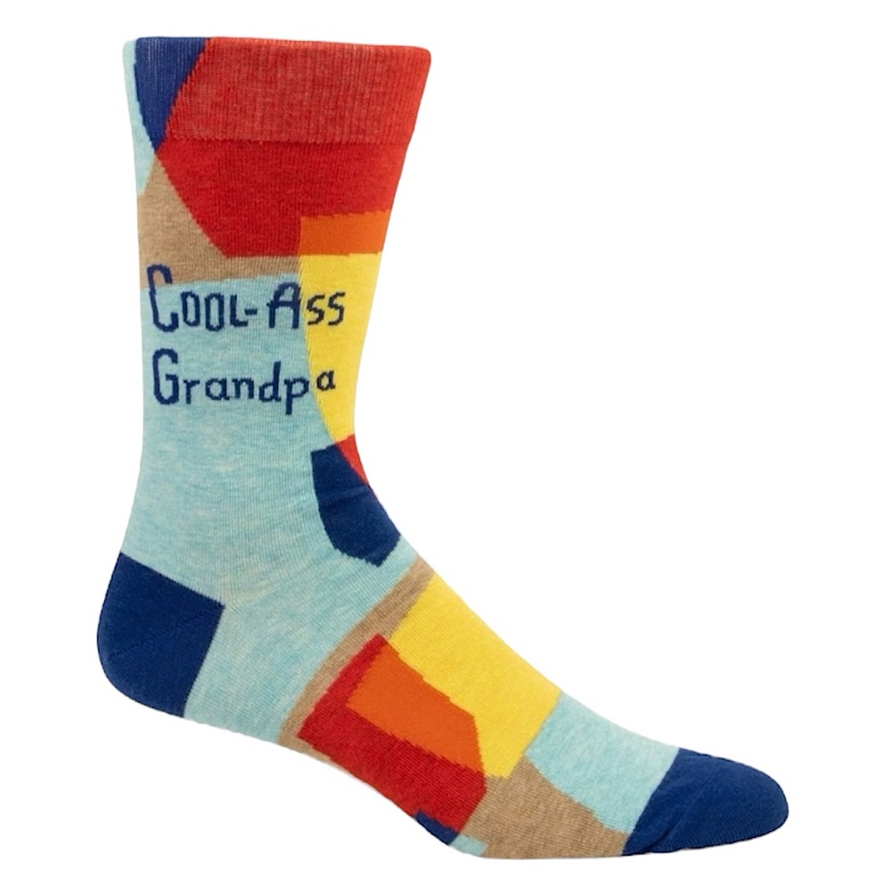 Blue Q COOL-ASS GRANDPA crew socks colorful NWT